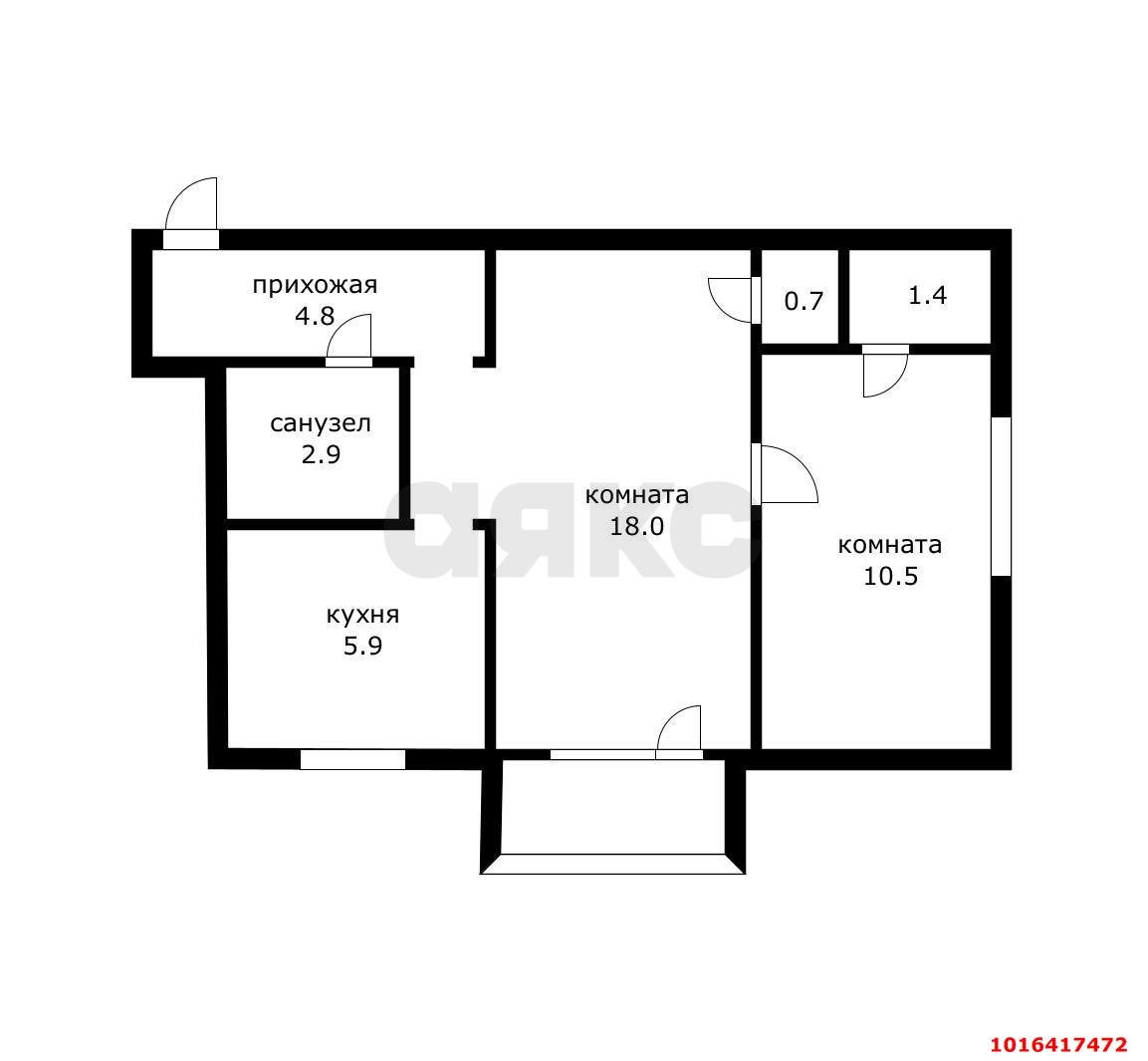Фото №8: 2-комнатная квартира 48 м² - Краснодар, Западный внутригородской округ, мкр. Центральный, ул. Хакурате, 2