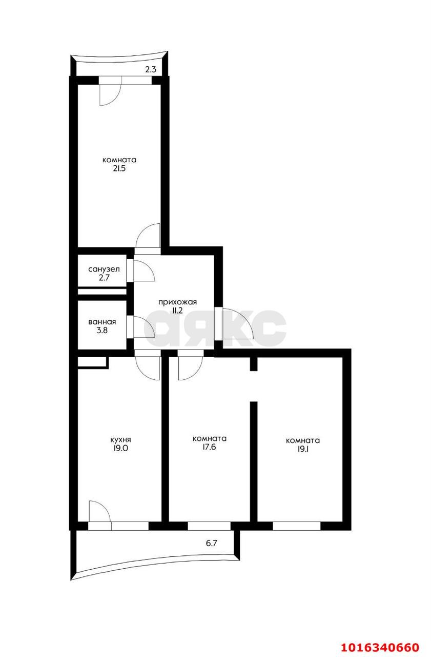 Фото №19: 3-комнатная квартира 94 м² - Краснодар, Центральный внутригородской округ, Дубинка, жилой комплекс Радонеж, мкр. Черёмушки, ул. Вишняковой, 1/23к1