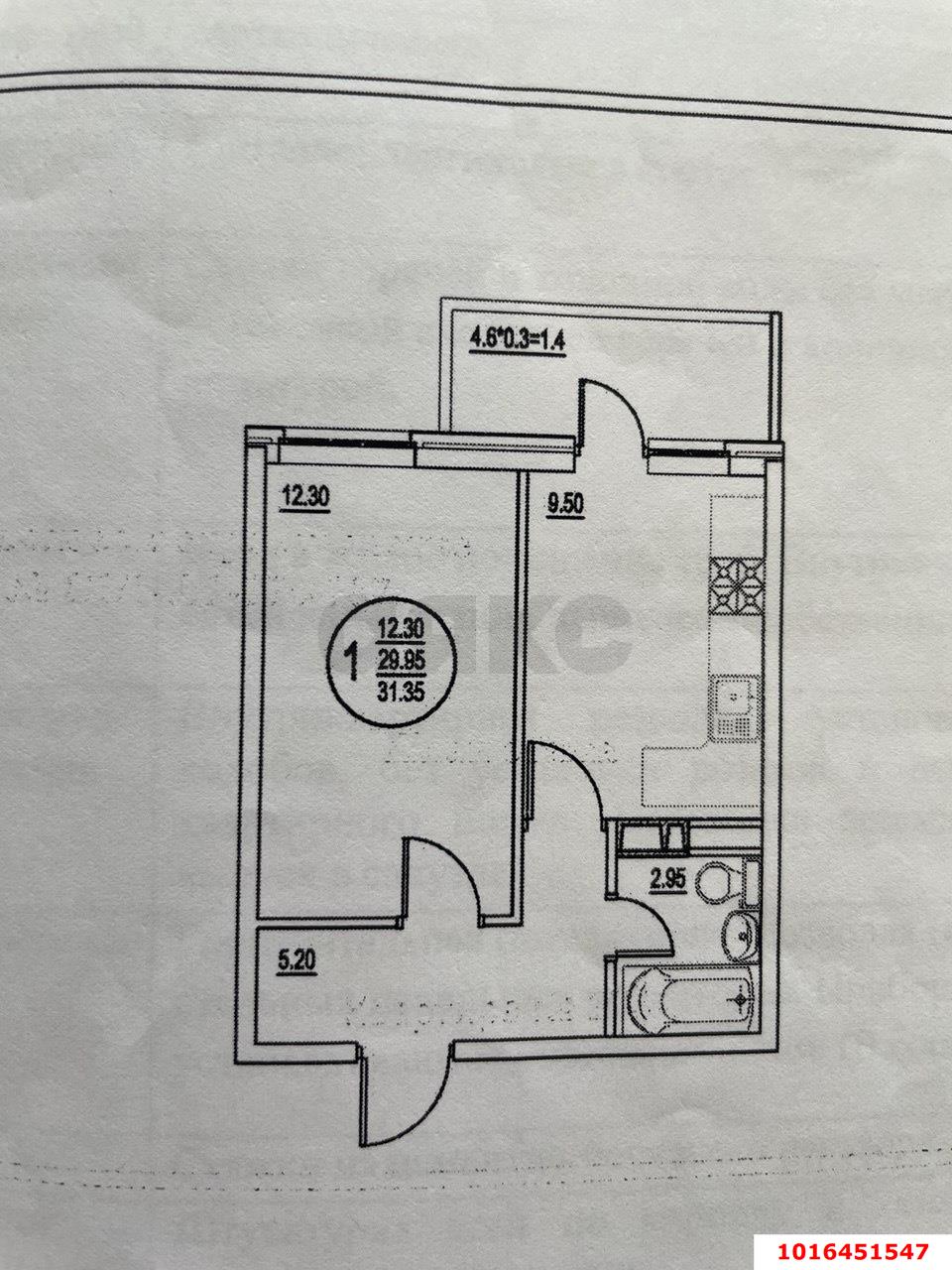 Фото №8: 1-комнатная квартира 31 м² - Краснодар, жилой комплекс Мозаика, Прикубанский внутригородской округ, ж/м имени Демьяна Бедного, ул. Степная, 1/1