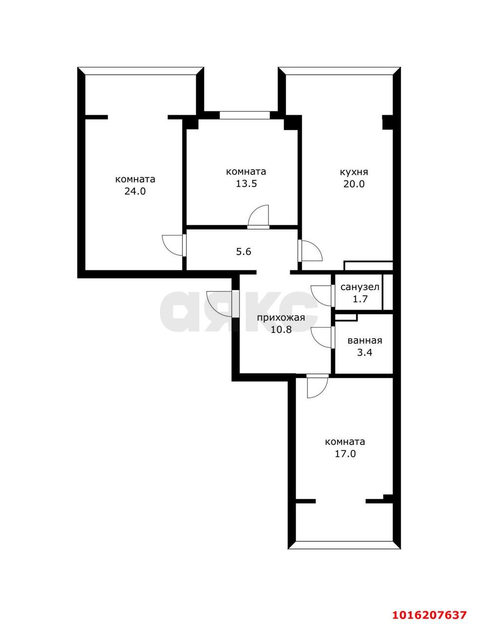 Фото №17: 3-комнатная квартира 96 м² - Краснодар, Прикубанский внутригородской округ, Фестивальный, мкр. Солнечный, ул. имени Симиренко, 71к1