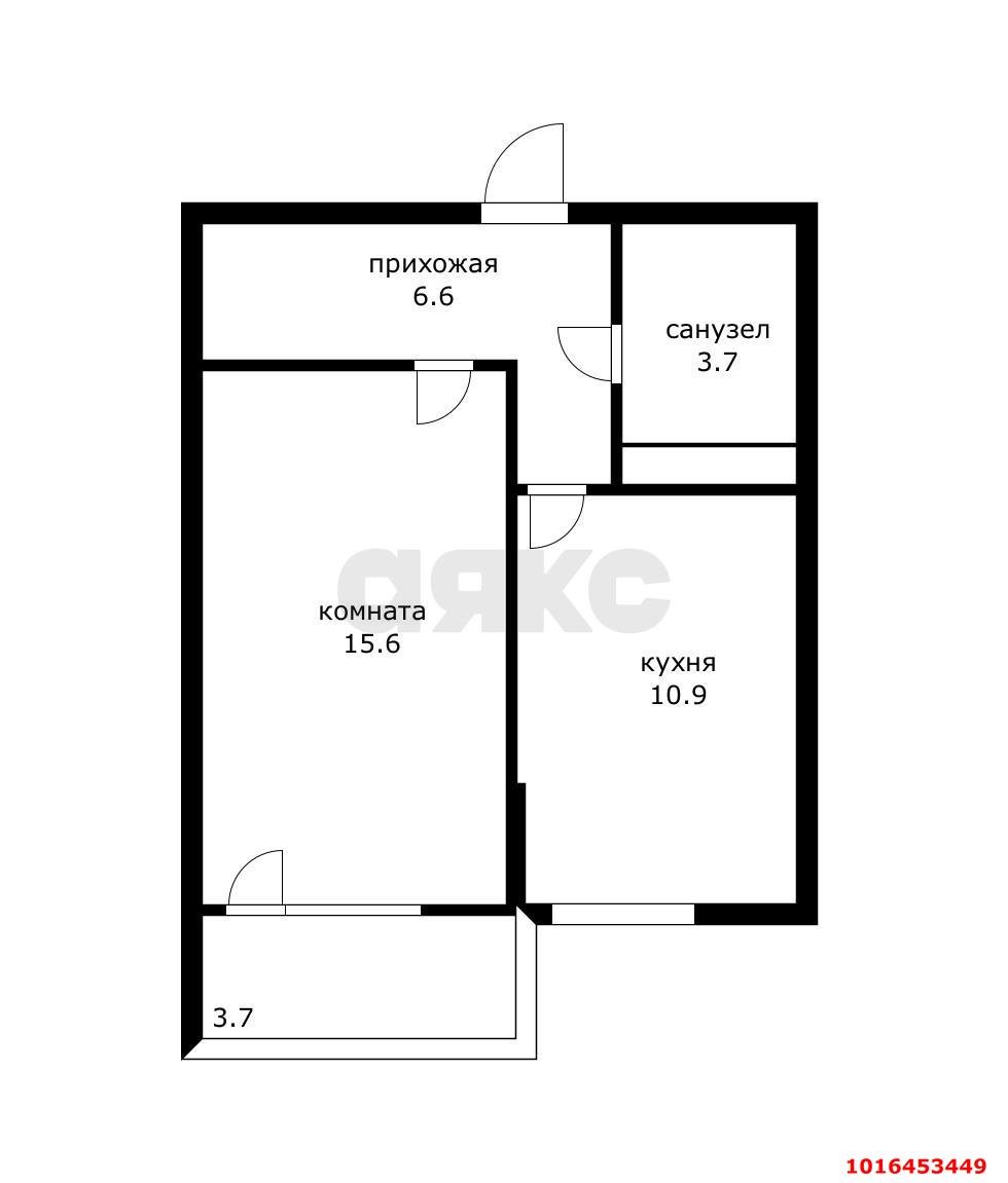 Фото №9: 1-комнатная квартира 37 м² - Краснодар, ул. им. Героя Яцкова И.В., 1/10