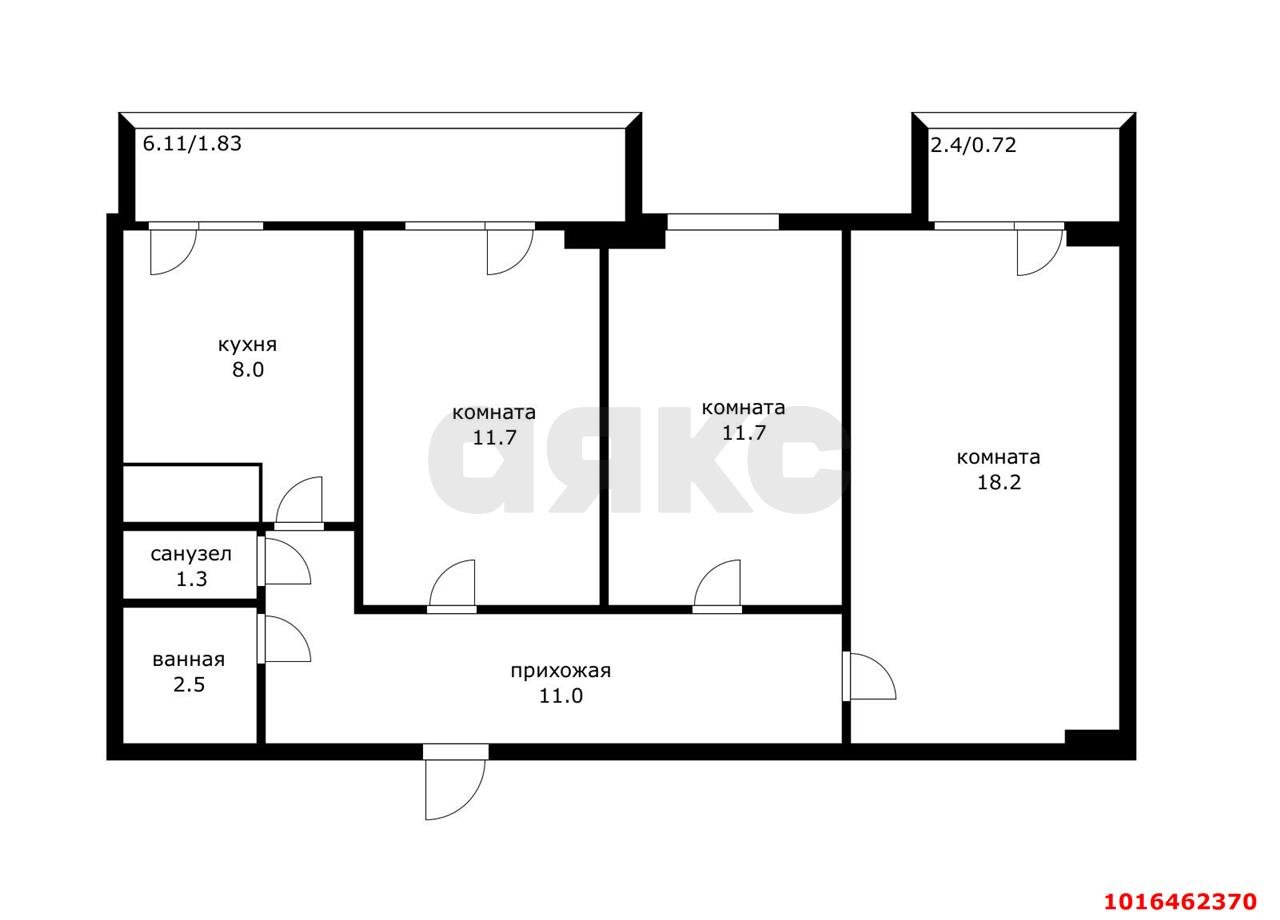 Фото №10: 3-комнатная квартира 76 м² - Краснодар, Музыкальный, ЖК Времена Года, имени Петра Метальникова, Завод Радиоизмерительных Приборов, Прикубанский внутригородской округ, мкр. жилой комплекс Времена года, ул. Петра Метальникова, 5к1