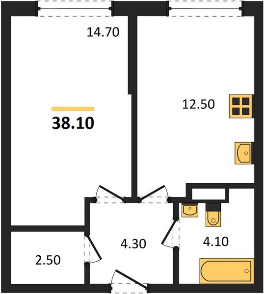 Фото №1: 1-комнатная квартира 38 м² - Краснодар, Догма Парк, мкр. Прикубанский внутригородской округ