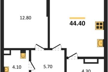 Фото №1: 1-комнатная квартира 44 м² - Краснодар, мкр. Догма Парк, ул. Марины Цветаевой, 33