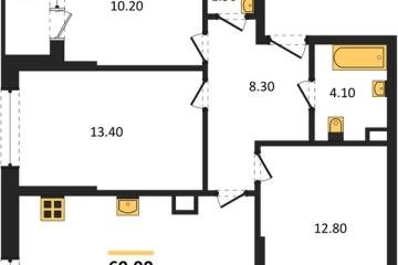 Фото №1: 3-комнатная квартира 69 м² - Краснодар, мкр. Догма Парк, ул. Марины Цветаевой, 36