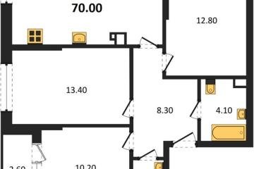 Фото №1: 3-комнатная квартира 70 м² - Краснодар, мкр. Догма Парк, ул. Марины Цветаевой, 33