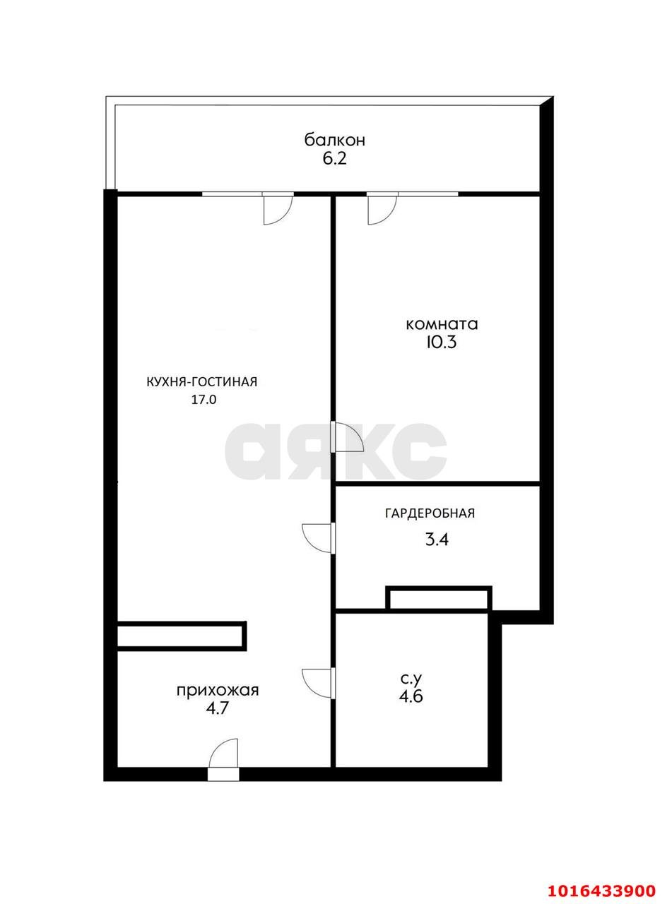Фото №8: 1-комнатная квартира 46 м² - Краснодар, Россинского, Прикубанский внутригородской округ, мкр. жилой комплекс Атлант, ул. Адмирала Крузенштерна, 6