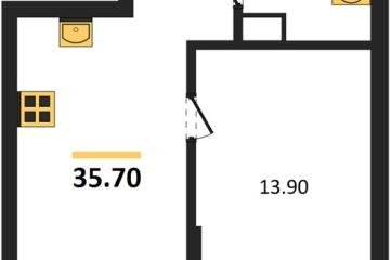 Фото №1: 1-комнатная квартира 35 м² - Краснодар, мкр. Прикубанский внутригородской округ, 