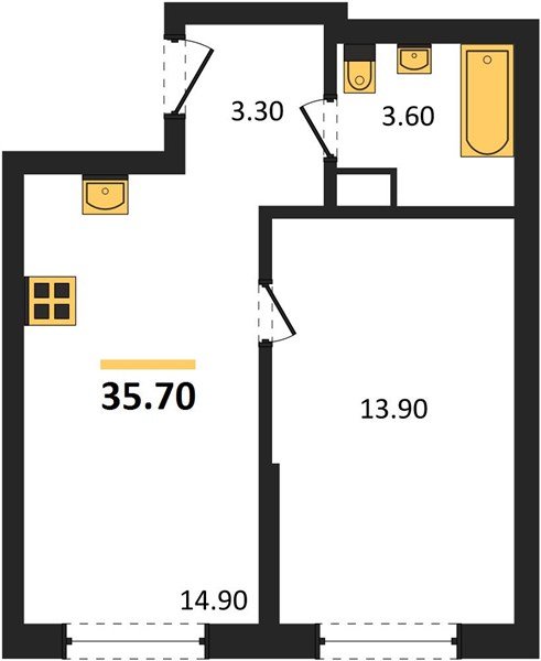 Фото №1: 1-комнатная квартира 35 м² - Краснодар, мкр. Прикубанский внутригородской округ