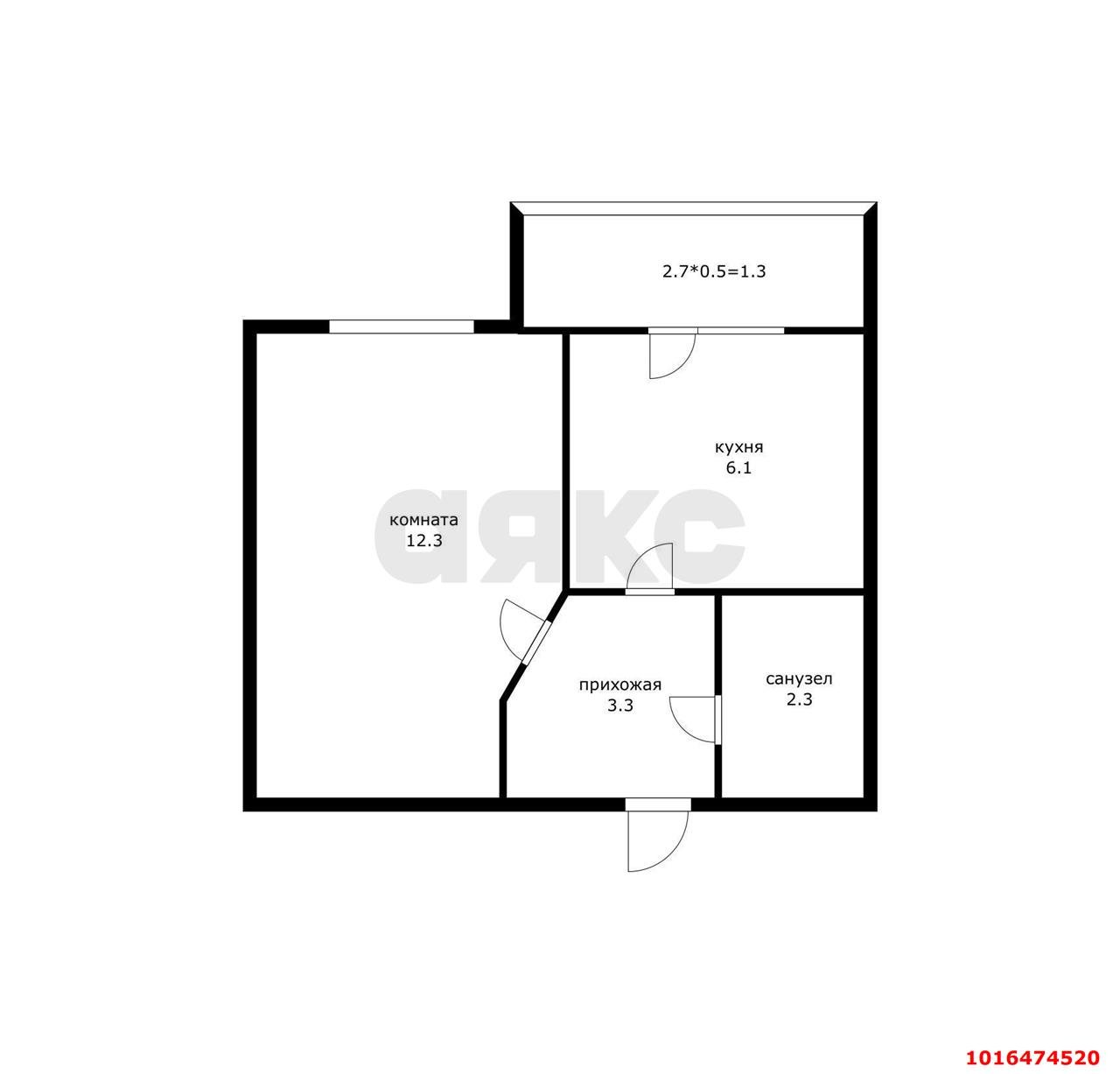 Фото №6: 1-комнатная квартира 26 м² - Новая Адыгея, ул. Бжегокайская, 90/1к2