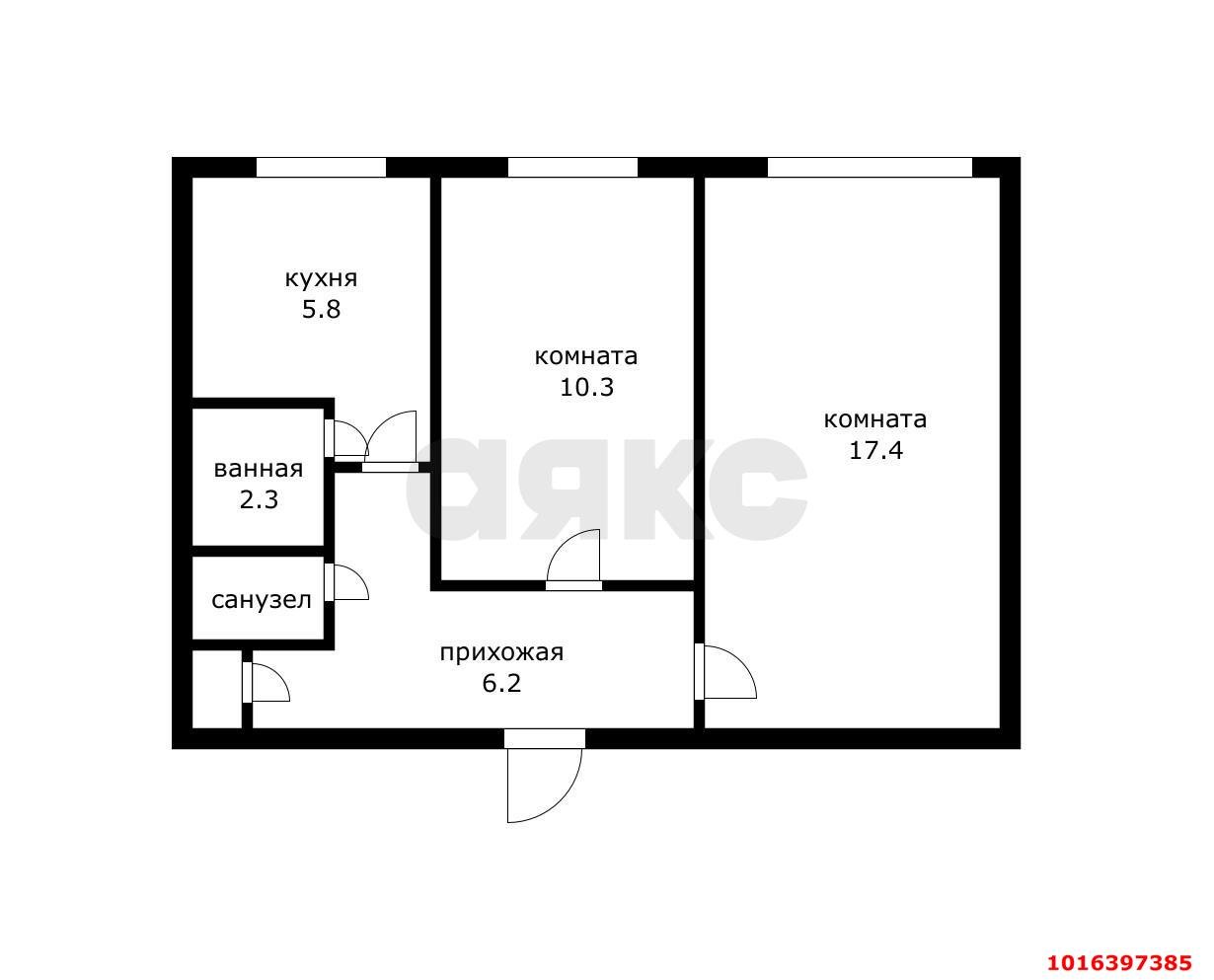 Фото №7: 2-комнатная квартира 44 м² - Краснодар, Прикубанский внутригородской округ, Фестивальный, мкр. Отделение № 1 совхоза Солнечный, ул. Совхозная, 6