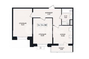 Фото №2: 2-комнатная квартира 54 м² - Мариуполь, р. Жовтневый, 