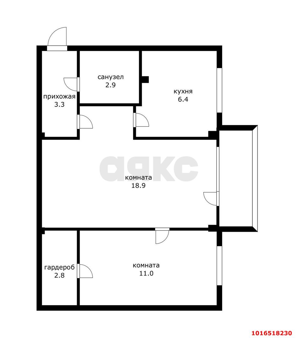 Фото №15: 2-комнатная квартира 48 м² - Краснодар, Карасунский внутригородской округ, мкр. Черёмушки, ул. Селезнёва, 184