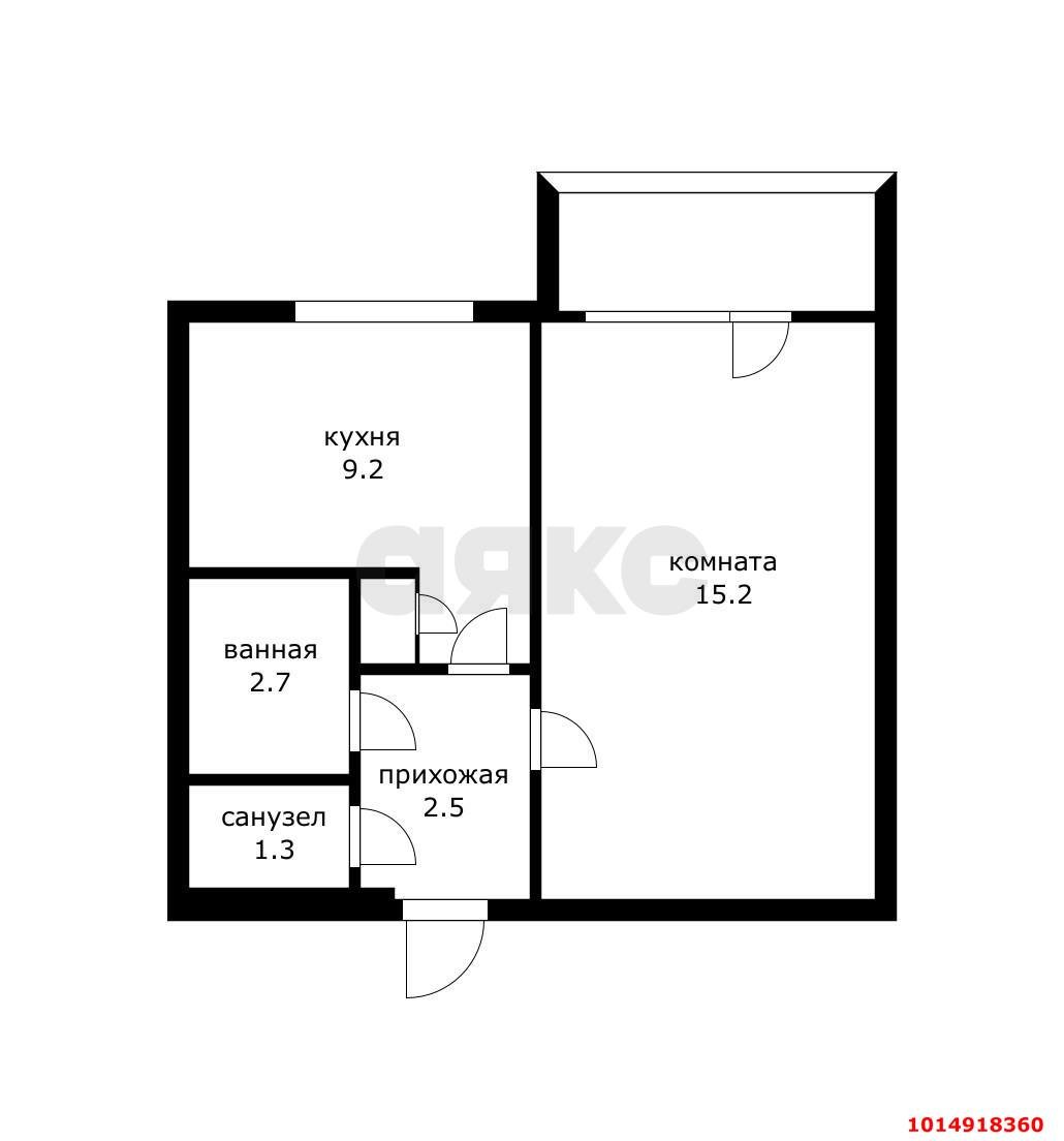 Фото №4: 1-комнатная квартира 34 м² - Краснодар, Карасунский внутригородской округ, мкр. Комсомольский, ул. Сормовская, 106