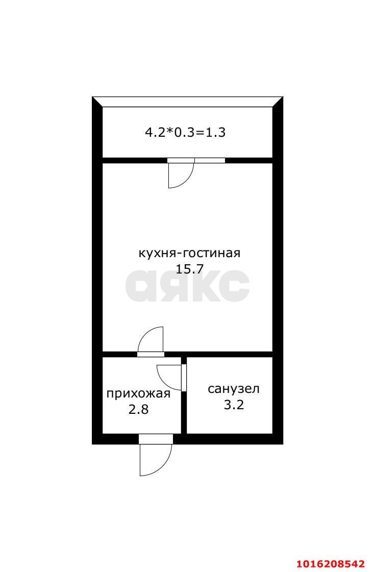 Фото №4: Студия 24 м² - Краснодар, мкр. Прикубанский внутригородской округ, ул. имени В.М. Комарова, 106Бк1