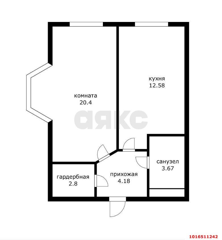 Фото №12: 1-комнатная квартира 43 м² - Краснодар, Прикубанский внутригородской округ, жилой комплекс Кубанский, мкр. Завод Измерительных Приборов, ул. Зиповская, 34к2