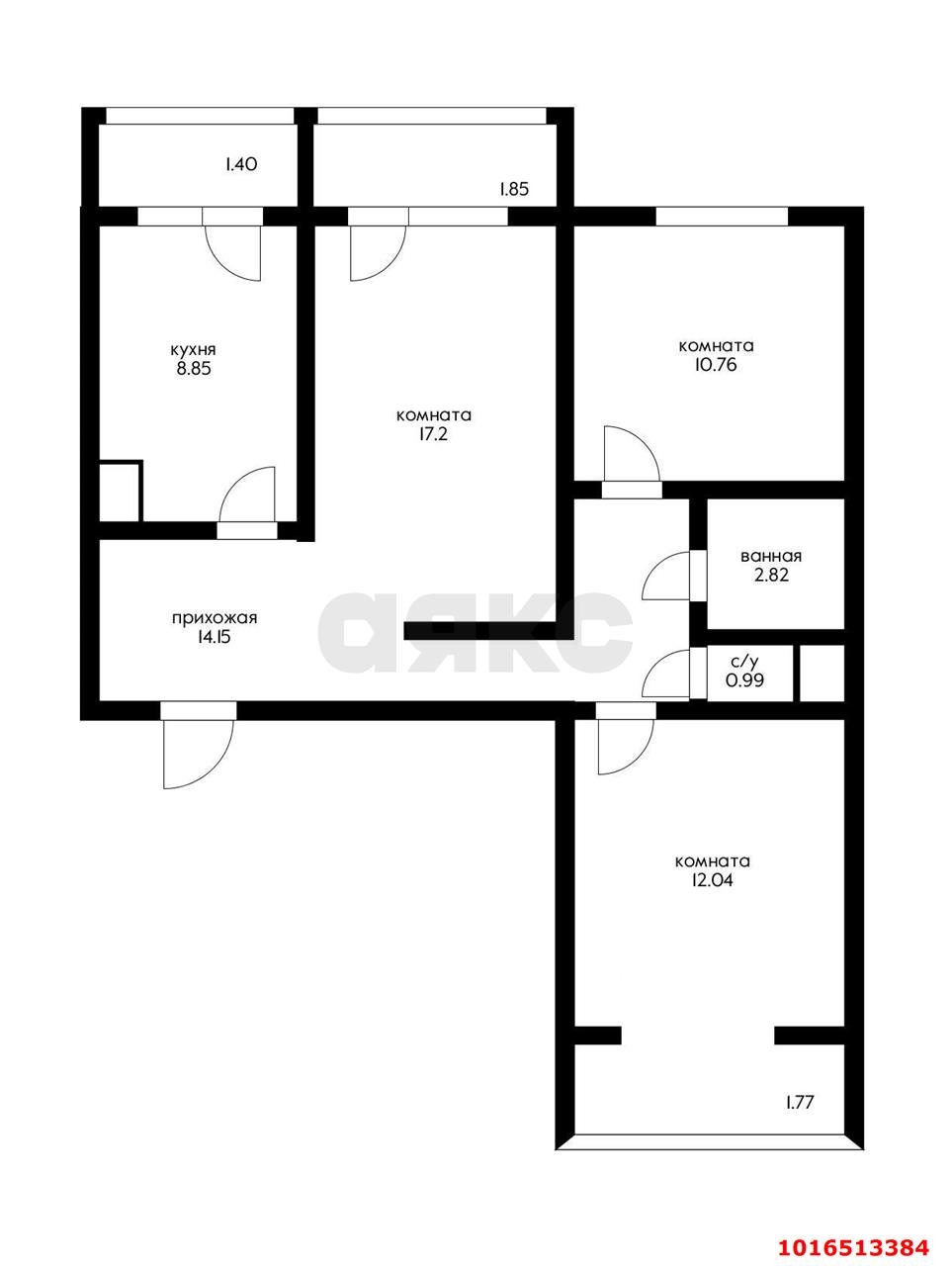 Фото №20: 3-комнатная квартира 80 м² - Краснодар, Прикубанский внутригородской округ, мкр. имени Маршала Жукова, ул. Александра Покрышкина, 24