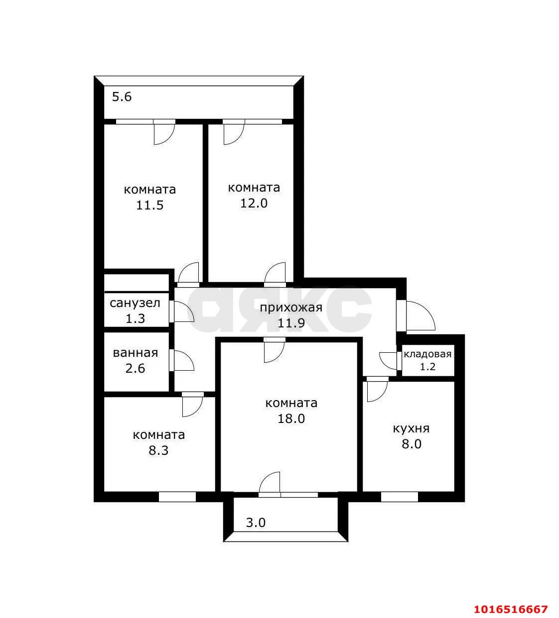 Фото №19: 4-комнатная квартира 80 м² - Краснодар, ул. Зиповская, 14