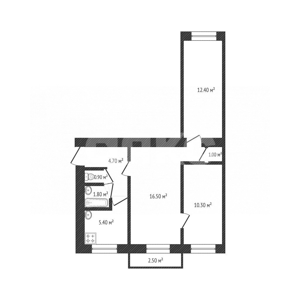 Фото №11: 3-комнатная квартира 54 м² - Луганск, р. Жовтневый, ул. Калугина, 5