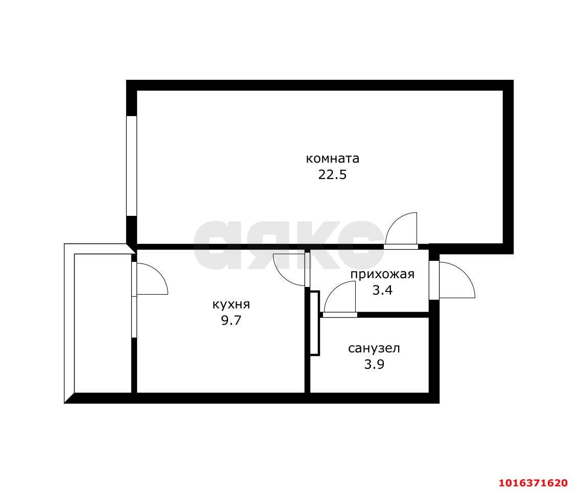 Фото №9: 1-комнатная квартира 42 м² - Краснодар, Прикубанский внутригородской округ, мкр. Юбилейный, ул. имени Калинина, 13к62