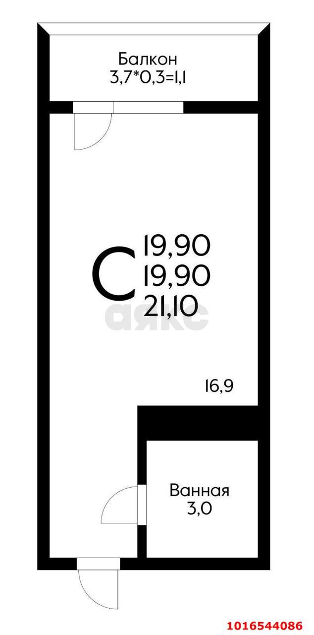 Фото №9: Студия 21 м² - Краснодар, Завод Радиоизмерительных Приборов, имени Петра Метальникова, Прикубанский внутригородской округ, мкр. жилой комплекс Радуга, ул. Евгении Жигуленко, 7к2