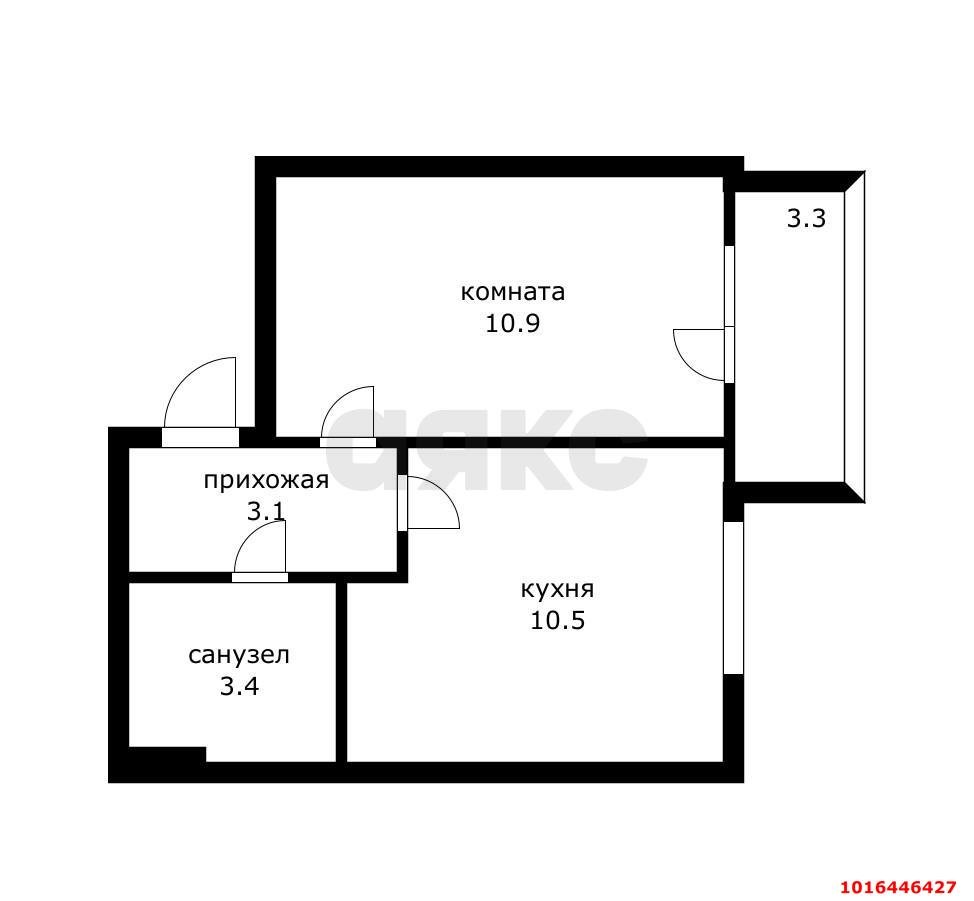 Фото №10: 1-комнатная квартира 27 м² - Новая Адыгея, мкр. жилой комплекс Мята, ул. Бжегокайская, 23/1Ак3