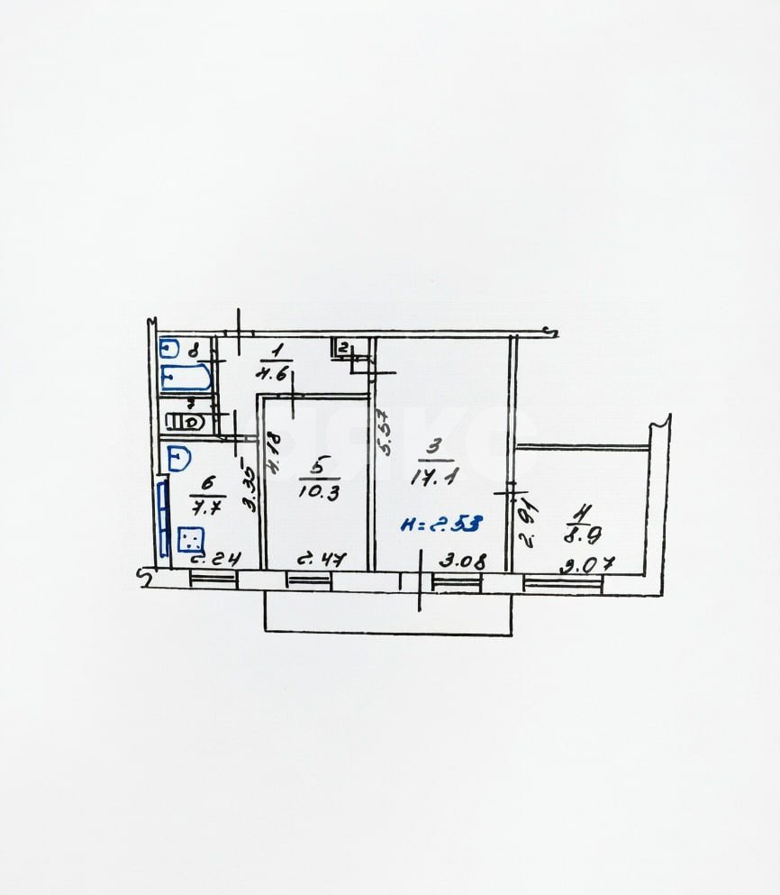 Фото №10: 3-комнатная квартира 51 м² - Мариуполь, р. Жовтневый, ул. Куприна, 35