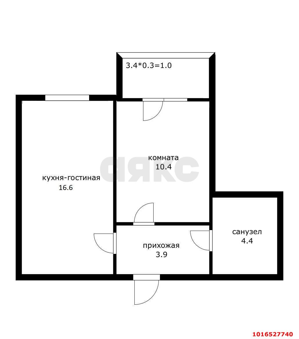 Фото №9: 1-комнатная квартира 38 м² - Новая Адыгея, мкр. жилой комплекс Дарград, ул. Тургеневское шоссе, 33/1к2