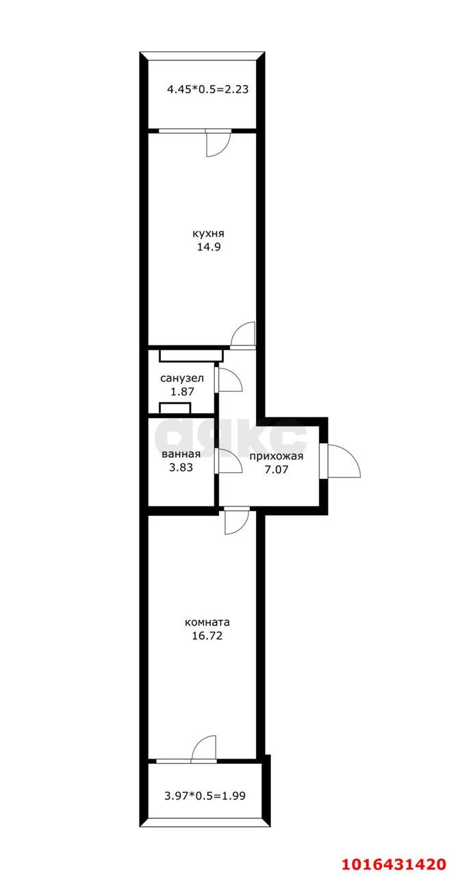 Фото №15: 1-комнатная квартира 50 м² - Краснодар, Прикубанский внутригородской округ, мкр. жилой комплекс Дуэт, ул. Душистая, 77к1