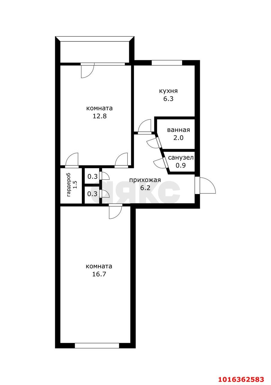 Фото №8: 2-комнатная квартира 47 м² - Краснодар, Центральный внутригородской округ, мкр. Черёмушки, ул. Айвазовского, 50