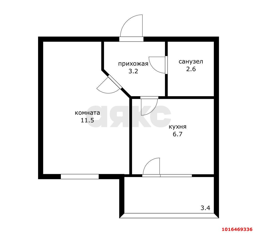 Фото №3: 1-комнатная квартира 25 м² - Новая Адыгея, мкр. жилой комплекс Родной Дом, ул. Бжегокайская, 31/7Б
