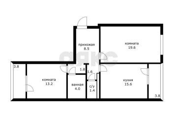 Фото №2: 2-комнатная квартира 73 м² - Краснодар, мкр. Восточно-Кругликовский, ул. Героя А.А. Аверкиева, 13