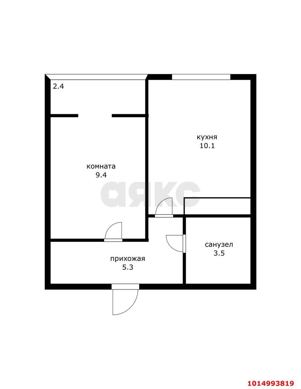 Фото №4: 1-комнатная квартира 28 м² - Яблоновский, ул. Тургеневское Шоссе, 1Гк4