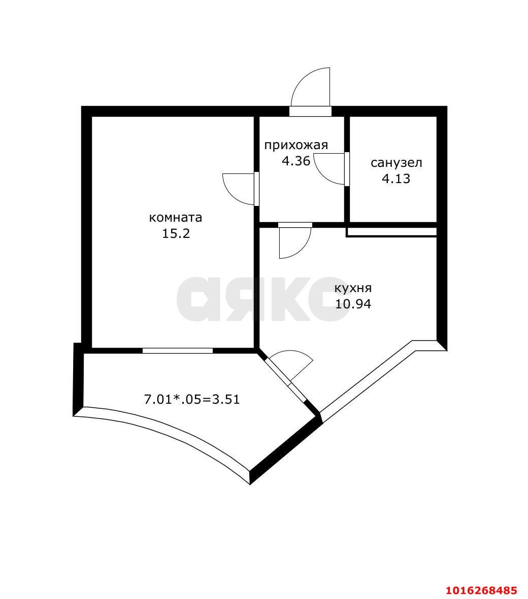 Фото №5: 1-комнатная квартира 37 м² - Краснодар, Прикубанский внутригородской округ, ЖК Губернский, мкр. 4-й квартал, ул. имени Героя Николая Шевелёва, 5