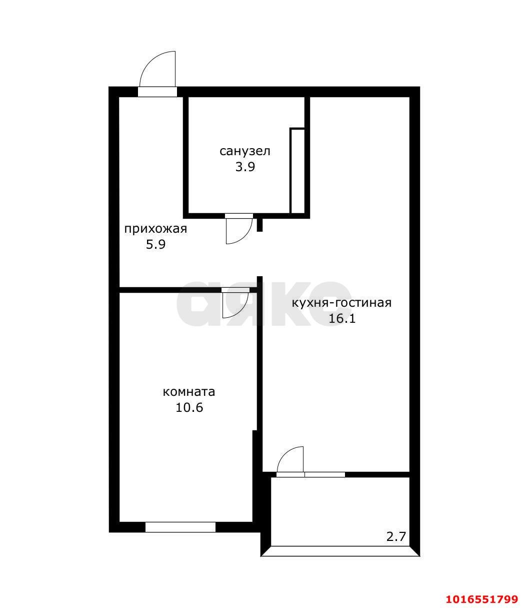 Фото №11: 1-комнатная квартира 39 м² - Краснодар, Прикубанский внутригородской округ, мкр. жилой комплекс Дыхание, ул. Лётчика Позднякова, 2к28