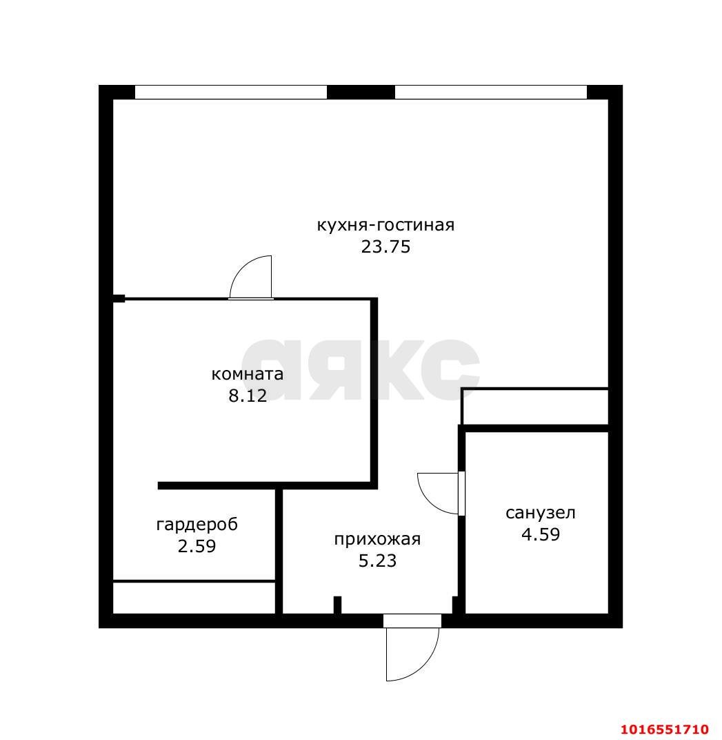 Фото №2: 1-комнатная квартира 44 м² - Краснодар, Центральный внутригородской округ, мкр. Черёмушки, ул. Обрывная, 132/1к8