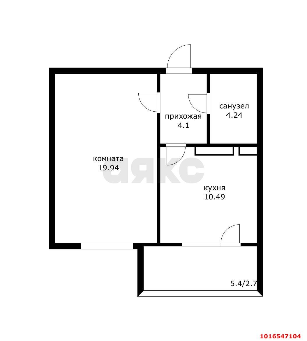 Фото №15: 1-комнатная квартира 43 м² - Краснодар, Карасунский внутригородской округ, Гидростроителей, мкр. Почтовый, пр-кт имени писателя Знаменского, 20