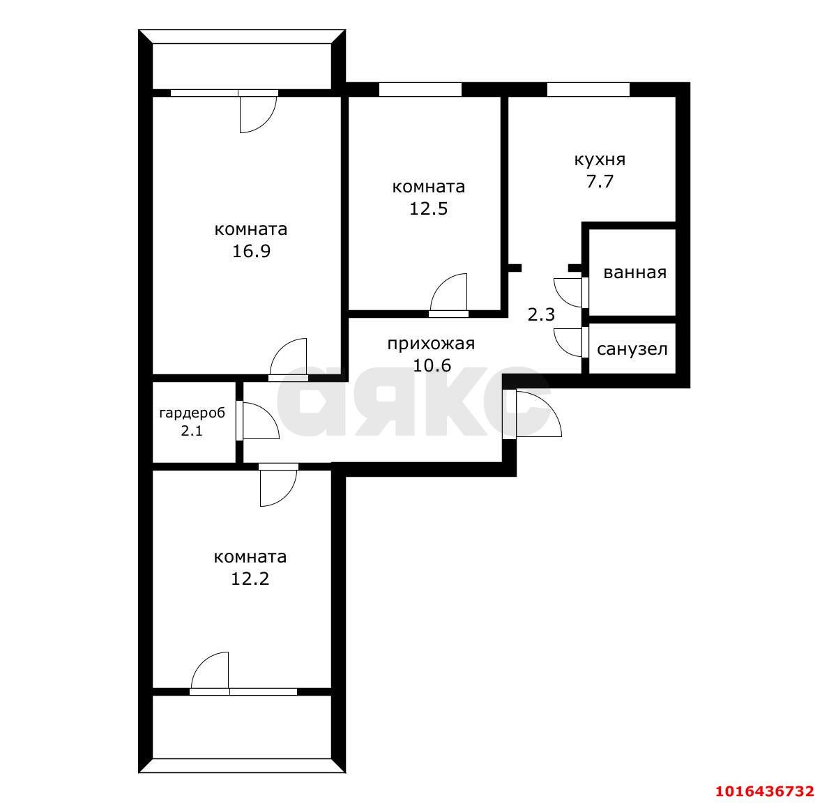 Фото №14: 3-комнатная квартира 76 м² - Краснодар, Черёмушки, Карасунский внутригородской округ, мкр. Центральный внутригородской округ, ул. Ставропольская, 89
