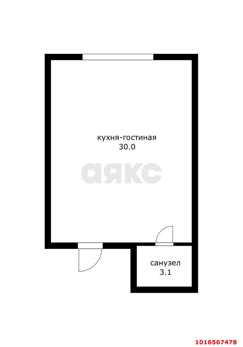 Фото №9: Студия <span class="whitespace-nowrap">33 м²</span>, <span class="whitespace-nowrap">2/3 эт.</span> - Краснодар, Прикубанский внутригородской округ, Калинино, мкр. Завод Радиоизмерительных Приборов, ул. Есаульская, 57