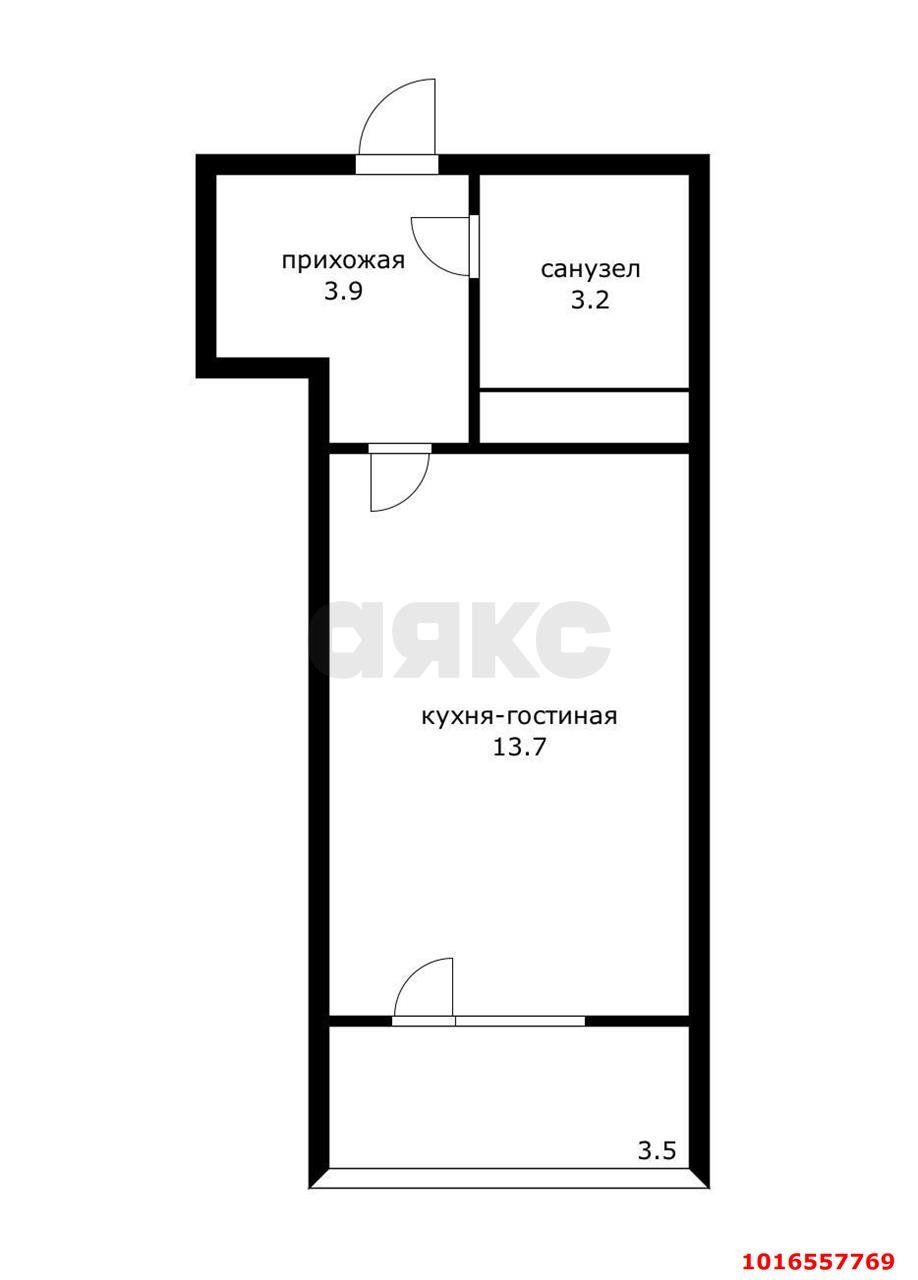Фото №15: Студия 24 м² - Краснодар, Молодёжный, мкр. Прикубанский внутригородской округ, ул. Дубравная, 1
