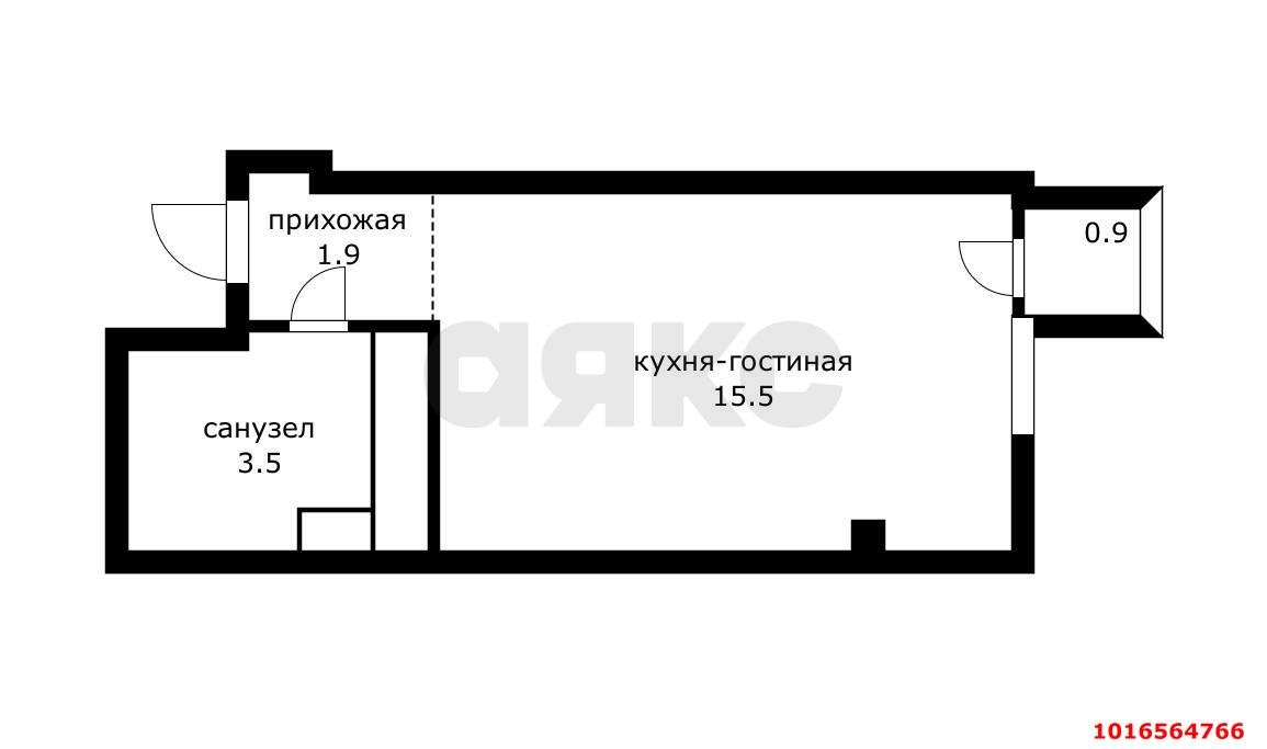 Фото №8: Студия 24 м² - Краснодар, мкр. Прикубанский внутригородской округ, ул. Калужская, 16