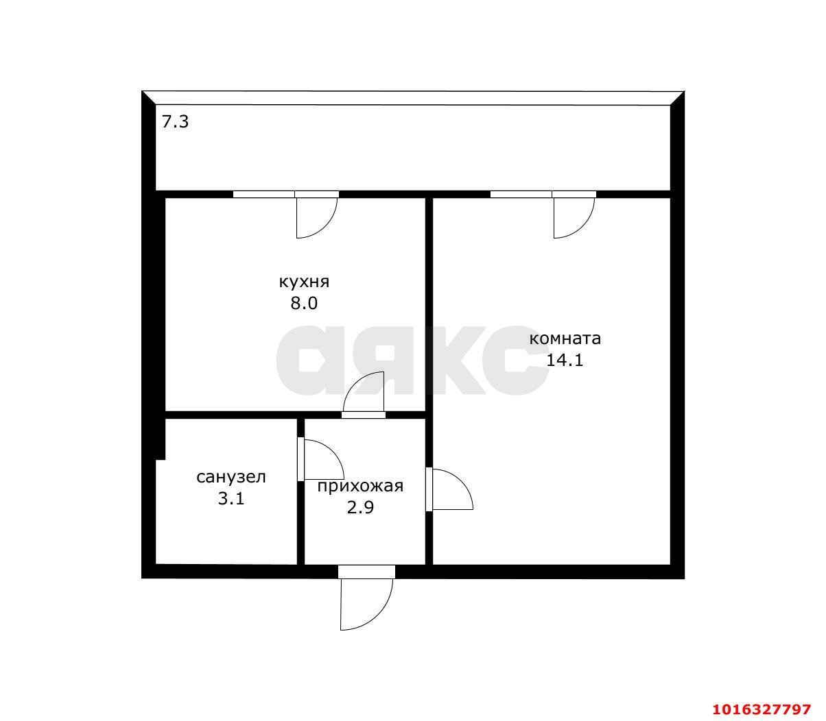 Фото №12: 1-комнатная квартира 28 м² - Новая Адыгея, мкр. жилой комплекс Мята, ул. Бжегокайская, 23/1Ак4