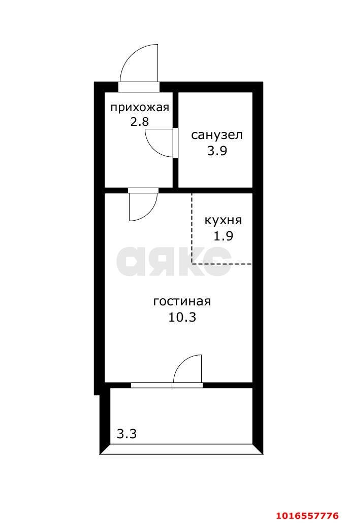 Фото №7: Студия 21 м² - Краснодар, Прикубанский внутригородской округ, мкр. жилой комплекс Матрёшки, ул. 1-я Ямальская, 5к3