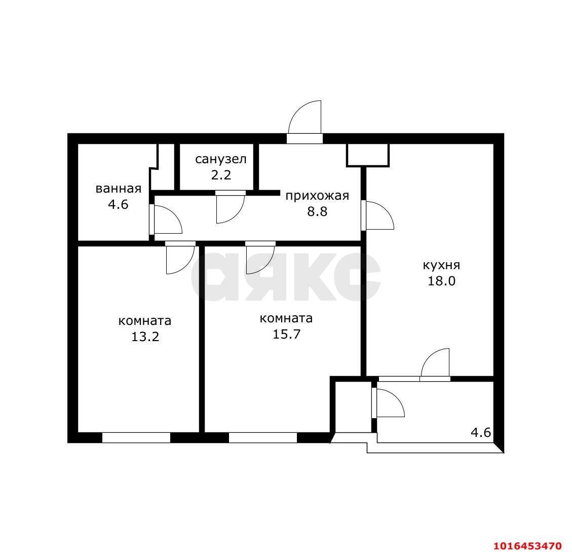 Фото №19: 2-комнатная квартира 62 м² - Краснодар, Прикубанский внутригородской округ, мкр. 2-я Площадка, ул. Ветеранов, 85к2