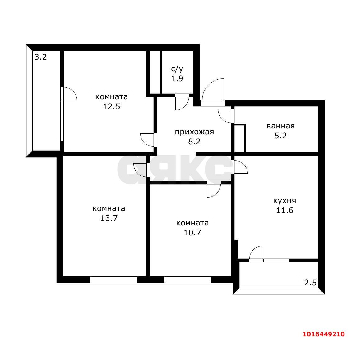Фото №18: 3-комнатная квартира 66 м² - Краснодар, Прикубанский внутригородской округ, мкр. жилой комплекс Дыхание, ул. Лётчика Позднякова, 2к23