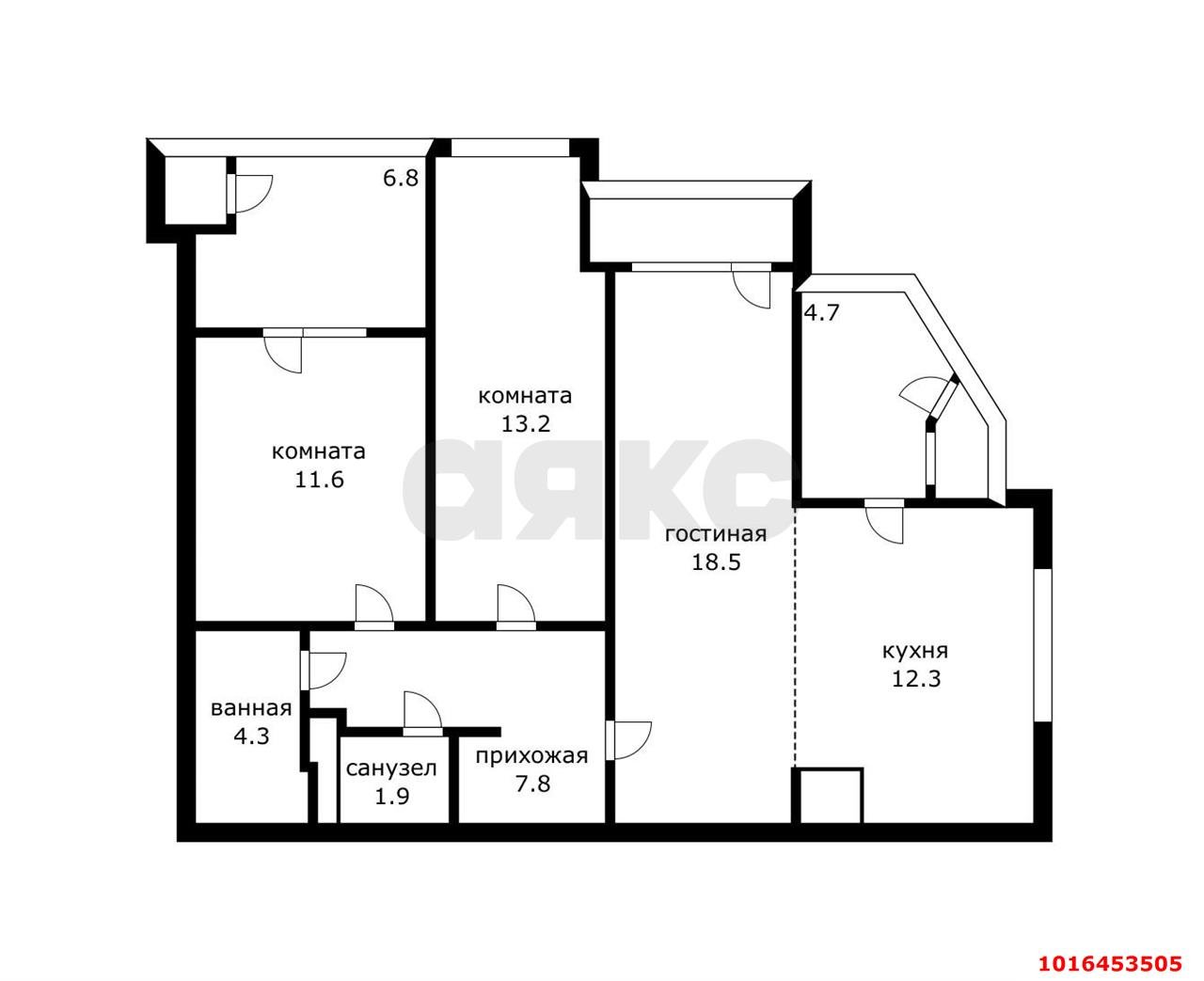 Фото №20: 3-комнатная квартира 69 м² - Краснодар, Прикубанский внутригородской округ, мкр. 2-я Площадка, ул. Ветеранов, 85к3