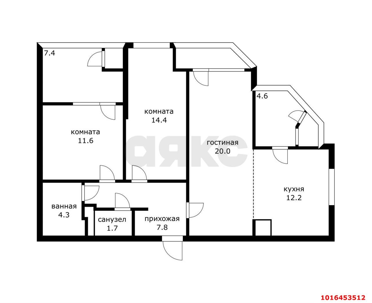 Фото №20: 3-комнатная квартира 72 м² - Краснодар, Прикубанский внутригородской округ, мкр. 2-я Площадка, ул. Ветеранов, 85к4