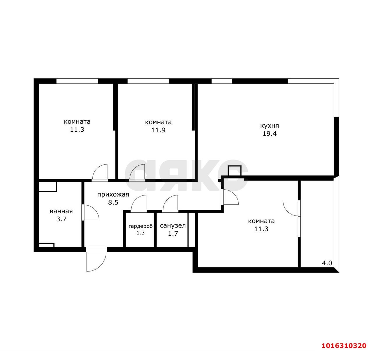 Фото №15: 3-комнатная квартира 70 м² - Краснодар, Прикубанский внутригородской округ, мкр. жилой комплекс Самолёт-5, ул. Ивана Беличенко, 97