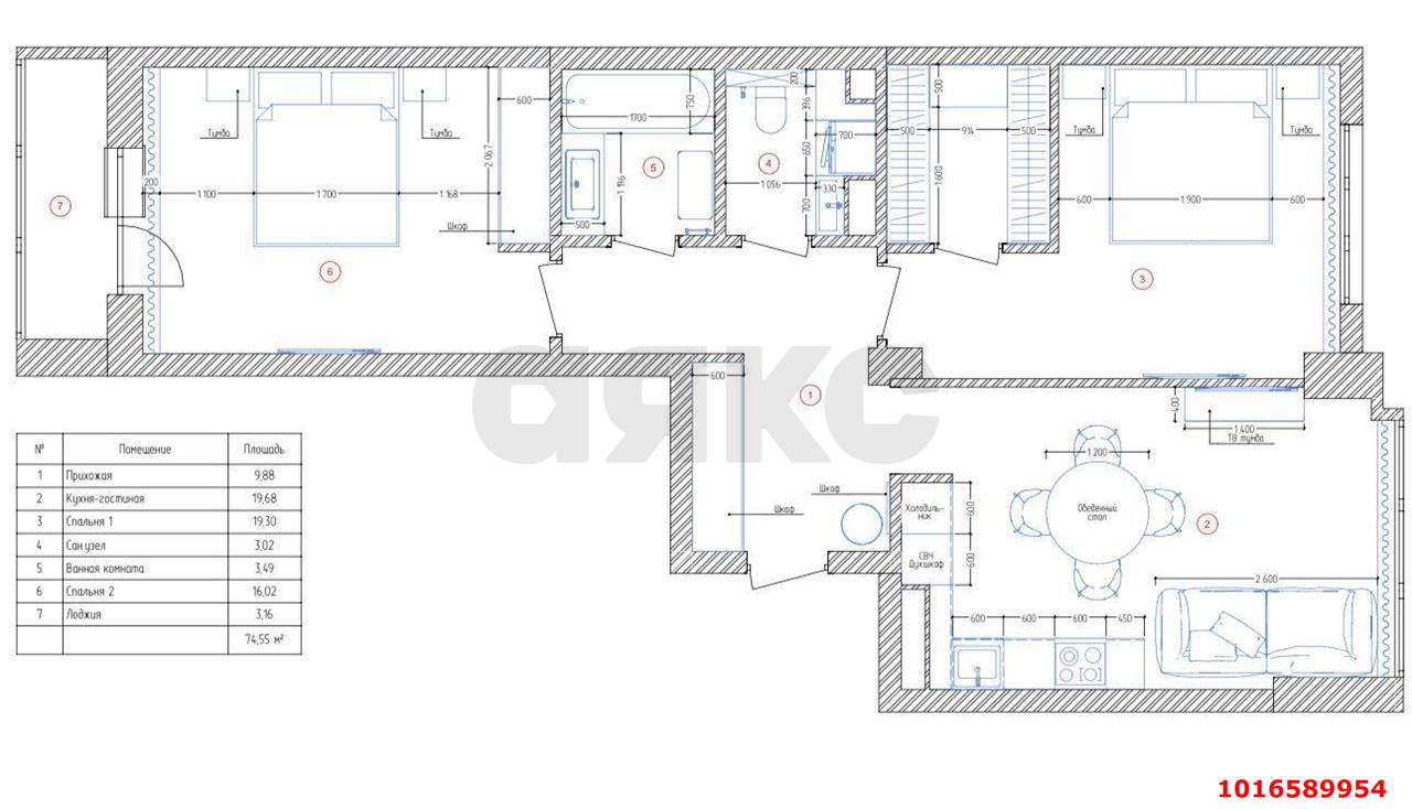 Фото №20: 2-комнатная квартира 75 м² - Краснодар, Западный внутригородской округ, мкр. жилой комплекс Аврора, ул. имени Дзержинского, 95