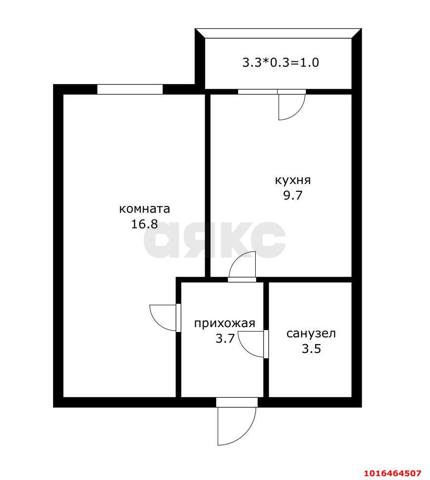 Фото №5: 1-комнатная квартира 33 м² - Краснодар, мкр. Прикубанский внутригородской округ, ул. имени В.М. Комарова, 106Бк8